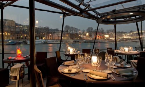 Seine dinner cruise, 3 course dinner including wine & drinks, Paris hotel pick up & return with English speaking driver