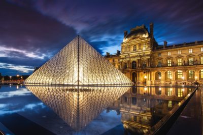 Louvre at night